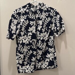 H&M Dark Blue Floral Shirt